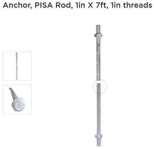 PISA Rod 1x7ft 1in thrd